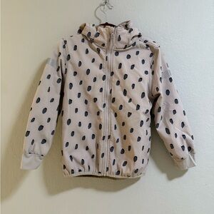 H&M Kids Beige Polka Dot Softshell Jacket Fleece Lined 5-6Y